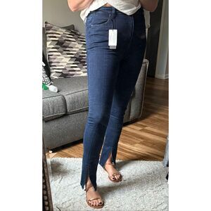 Black Tape Olivia Super High Rise Skinny Jeans Split Front Size 29 NWT